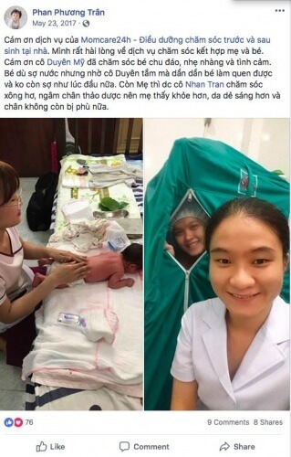 Cảm nhận của Phan Phương Trân sau khi sử dụng dịch vụ Chăm sóc Bé sau sinh