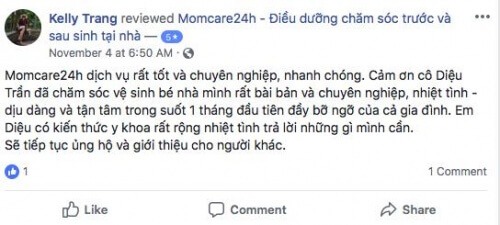 Cảm nhận của Chị Trang sau khi sử dụng dịch vụ chăm sóc bé 